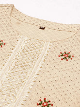 Women's Beige Printed Kurta Set-GW-1684-Beige